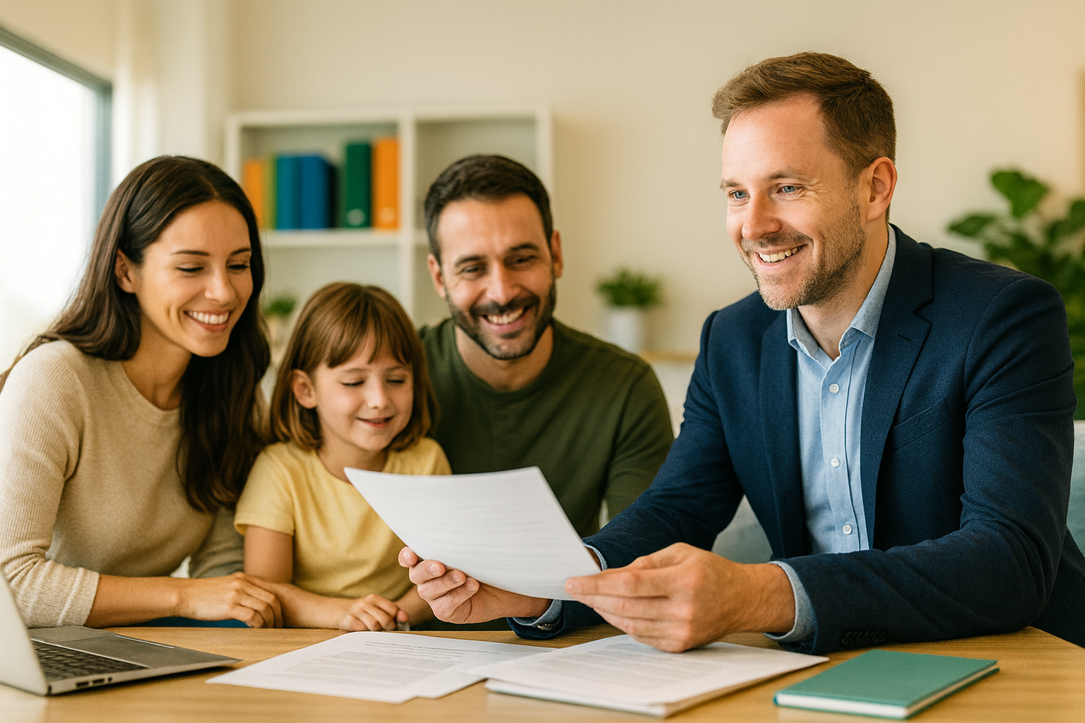 Conseiller avec sa famille cliente